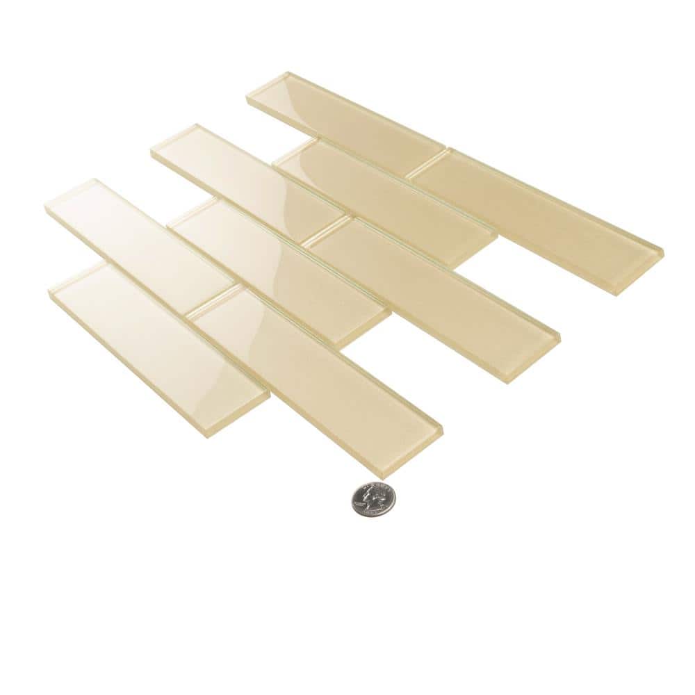 White 2x8 Glass Subway Mosaic Tile