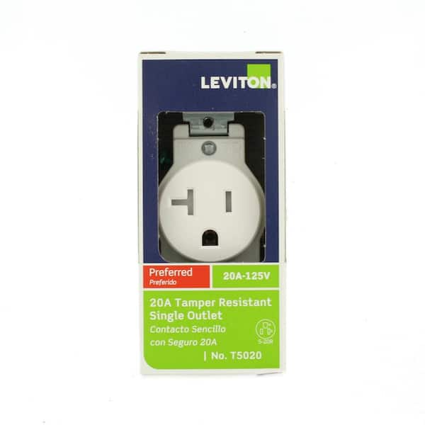 Tresco L-R1020SWA-1 120VAC 20A Swidget Outlet, w/o Insert - White