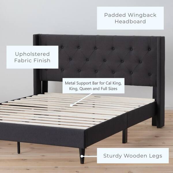 Brookside Isabelle Black Charcoal, Twin Xl Upholstered Bed Frame