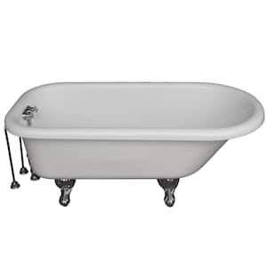 5.6 ft. Acrylic Ball and Claw Feet Roll Top Tub in White with Polished Chrome