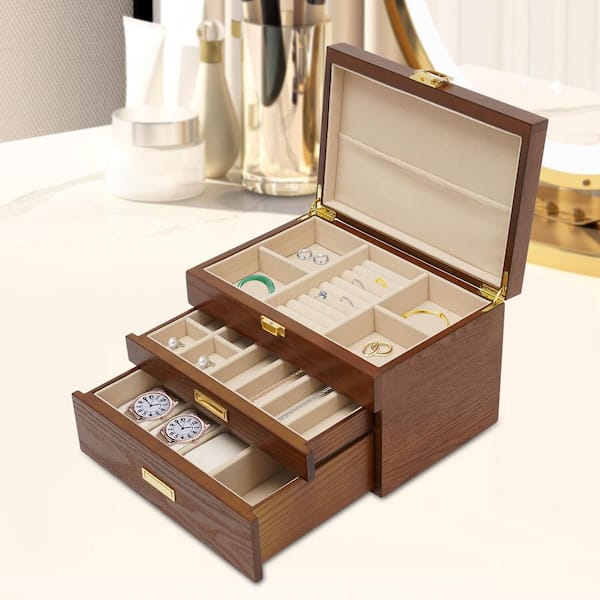 Amazon.com: ARIYIBO Womens Earrings Jewelry Box for Earrings Necklaces  Rings, Womens Stud Earring Organizer Box Earring Storage Case Jewelry Organizer  Box for Girls Stud Earring Holder Organizer Box balck : Clothing, Shoes