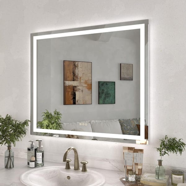 Swarm 42 in. W x 36 in. H Rectangular Frameless LED Wall Bathroom Vanity Mirror
