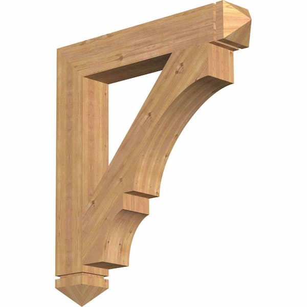 Ekena Millwork 5.5 in. x 40 in. x 36 in. Western Red Cedar Balboa Arts and Crafts Smooth Bracket
