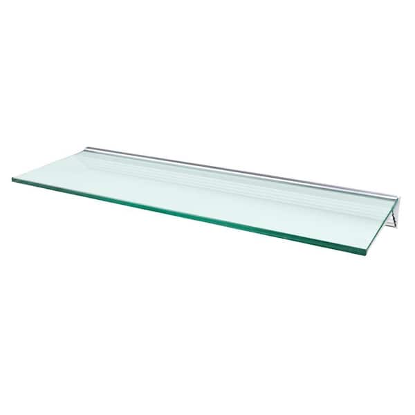 Glacier Opaque Glass Shelf with Silver Bracket Shelf Kit (Price Varies By Size)
