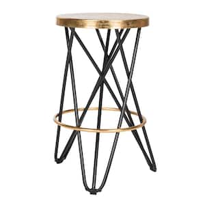Lorna 24 in. Black and Gold Counter Stool