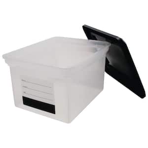 8 Gal. Storage Bin with Contents Label and Lid in Clear