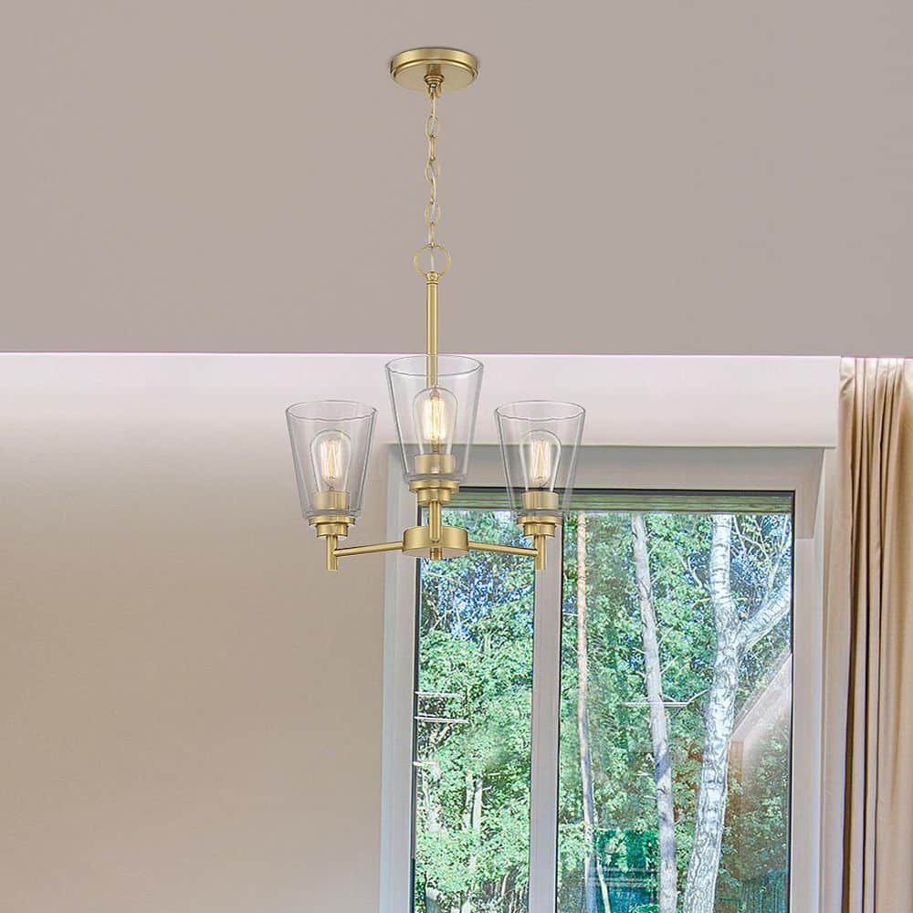 Westin 3-Light Brushed Gold Chandelier with Clear Glass Shade price history on PriceWatchPro