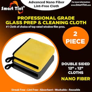 12 in. x 12 in. Lint-Free, Streak-Free, Washable and Reusable Nano-Fiber Window and Glass Film Cleaning Cloth (2-Pack)