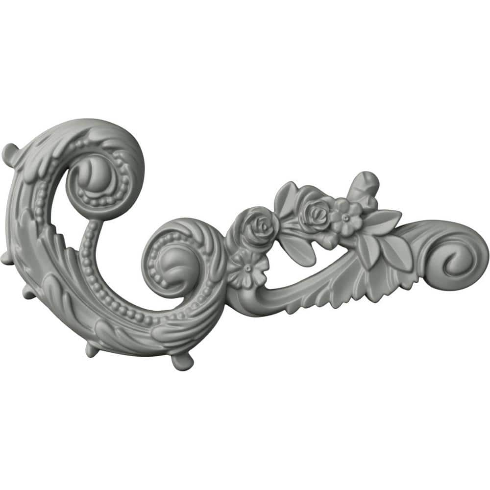 Monique 11'' White Primed Polyurethane Scroll Onlay