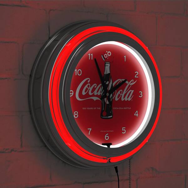 Coca-Cola Red 100th Anniversary of the Bottle Lighted Analog Neon
