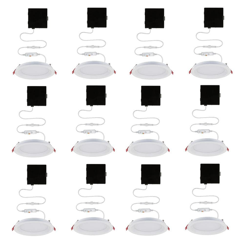 Slim Baffle Integrated LED 6 in Round Adj Color Temp Canless Recessed Light
