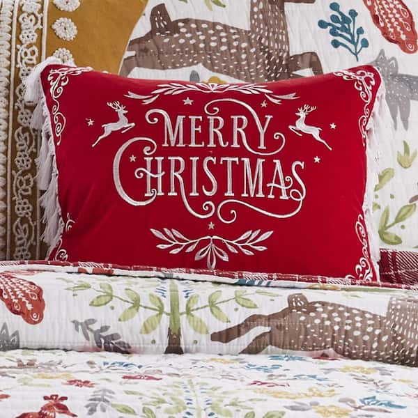  Kokaaee Merry Christmas Pillow Covers 18 x 18 mas Throw Pillow  Cases Standard Size Set of 4 Red Green Velvet Winter Holiday Decorative  Pillowcases Cushion Shams Soft Vintage Retro Decoration 