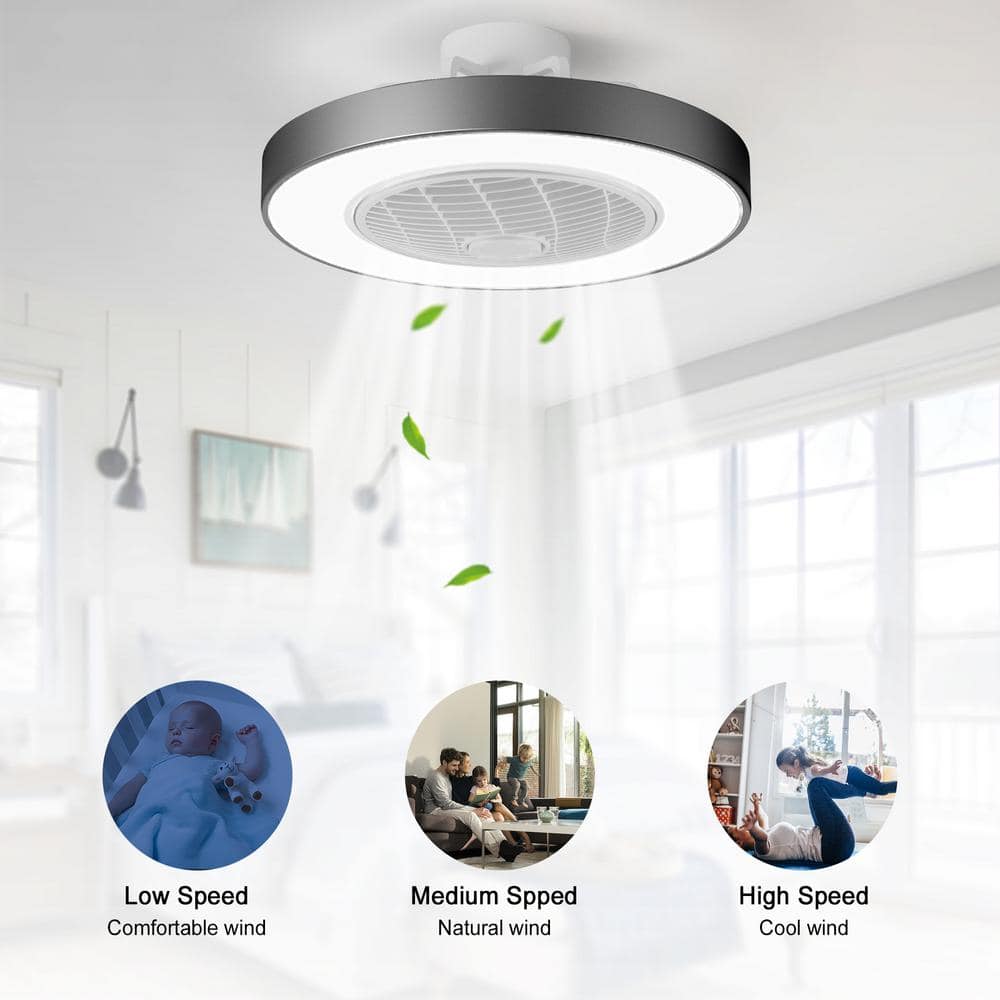 Bronze 19.6'' Low Profile LED Ceiling Fan with Remote