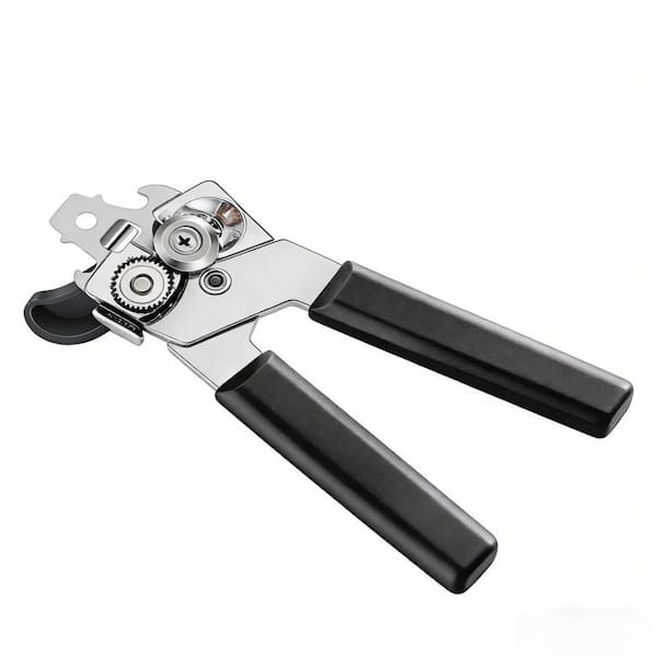 7.5 in. Manual Stainless Steel Corkscrew with Comfort Anti-Slip Handles for Can Opener, Seniors and Kitchen, Black