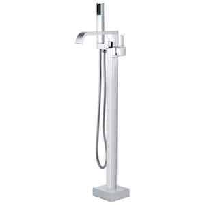 48 in. H Single-Handle Freestanding Tub Faucet with Handheld Shower in Chrome