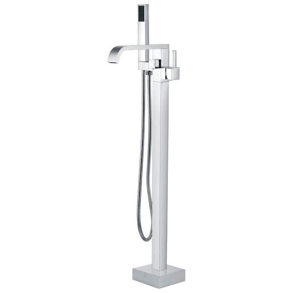 Satico 48 in. H Single-Handle Freestanding Tub Faucet with Handheld Shower in Chrome