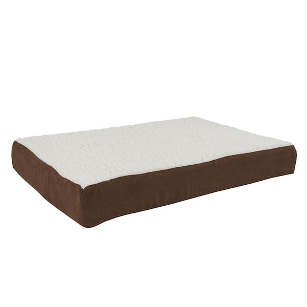 Petmaker Medium Brown Orthopedic Sherpa Pet Bed