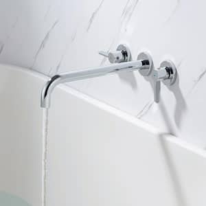 8014 2-Handle Wall Mount Roman Tub Faucet with High Flow Rate and Long Spout in Polished Chrome