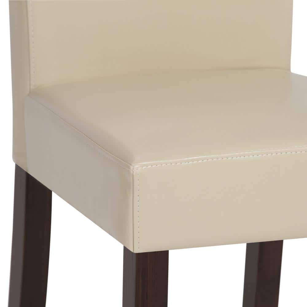 Off-White Faux Leather Upholstered Parsons Dining Chair Set
