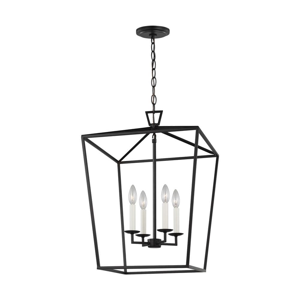 Midnight Black 4-Light Candelabra Torpedo Pendant