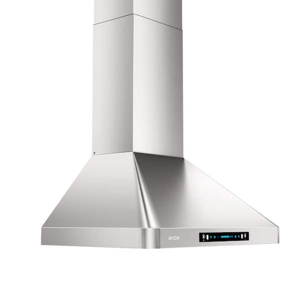 IKTCH 30-in 900-CFM Ducted Stainless Steel Wall-Mounted Range Hood with Charcoal Filter | WMP02R30-2