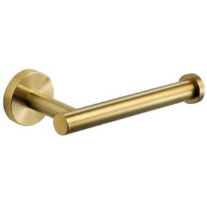 Wall Mounted Single Arm Toilet Paper Holder in Stainless Steel Golden