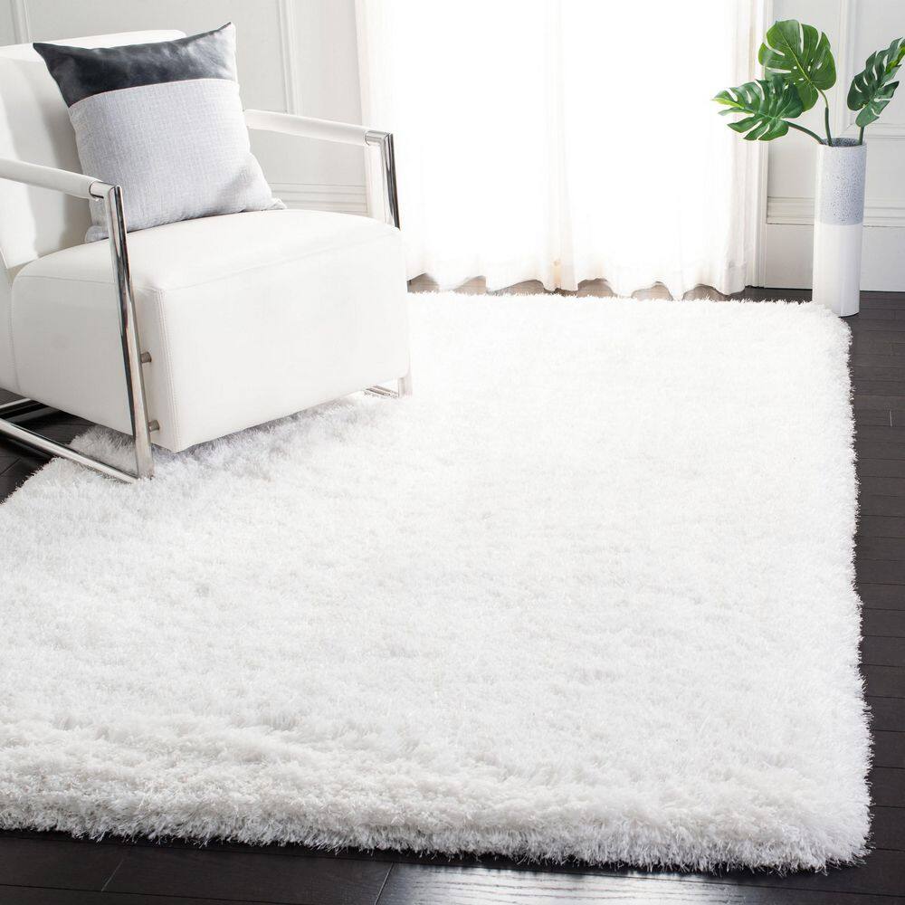 Ocean Shag 8 ft. x 10 ft. Ivory Solid Color Area Rug - thumbnail 2