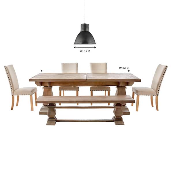 Division Street 15 in. W. 1-Light Weathered Gray Hanging Pendant