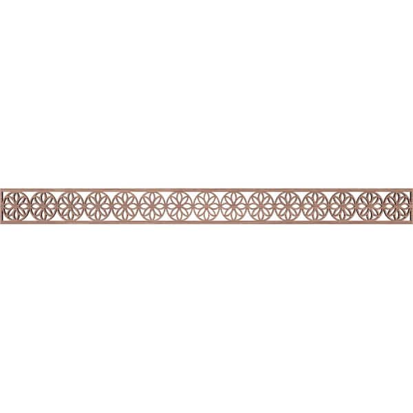 Ekena Millwork Blume Fretwork 0.375 in. D x 46.375 in. W x 4 in. L Walnut Wood Panel Moulding