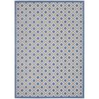 Aloha Blue/Grey 8 ft. x 11 ft. Geometric Contemporary Indoor/Outdoor Area Rug