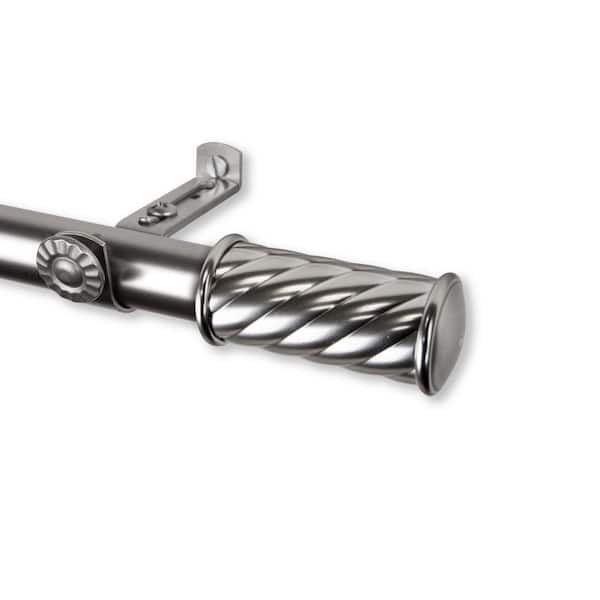Rod Desyne Grip 66 in. - 120 in. Single Curtain Rod in Satin