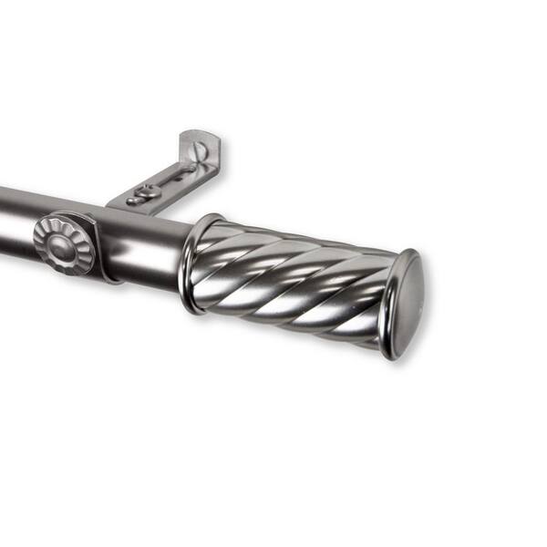 Rod Desyne Grip 120 in. - 170 in. Single Curtain Rod in Satin