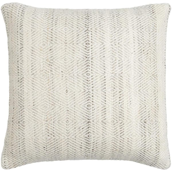Artistic Weavers Boulder Light Gray Woven Down Fill 22 in. x 22 in. Decorative Pillow
