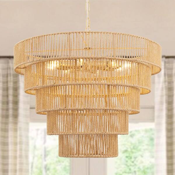 サンプル Emeritpro 8-Light Farmhouse Copper 5-Tier Boho Chandelier with