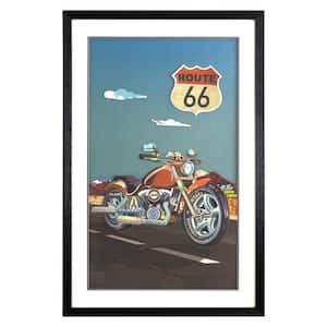Motorcycle on Route 66 Multi-Color 3D Collage