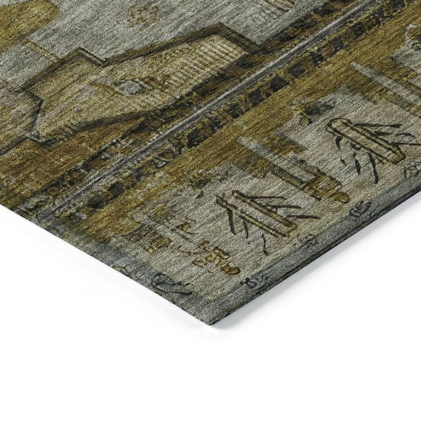 Chantille Machine Washable Indoor/Outdoor Abstract ACN1776 Brown 9 ft. x 12 ft. Area Rug