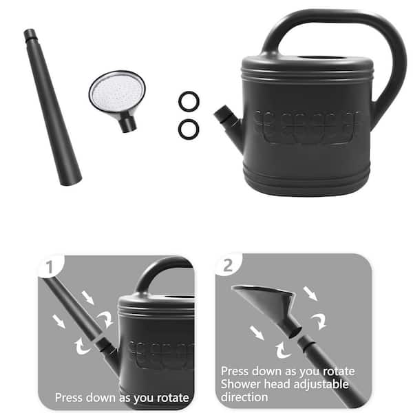 2 gal. Black Plastic Watering Can L0GC64VD1L - The Home Depot