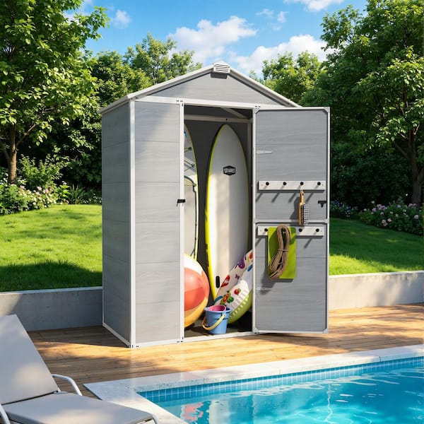 5 ft. W x 3 ft. D Outdoor Resin Garden Tool Storage Shed for Backyard (15 sq. ft.)