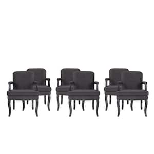 Ardson Gray Fabric Dining Arm Chairs (Set of 6)