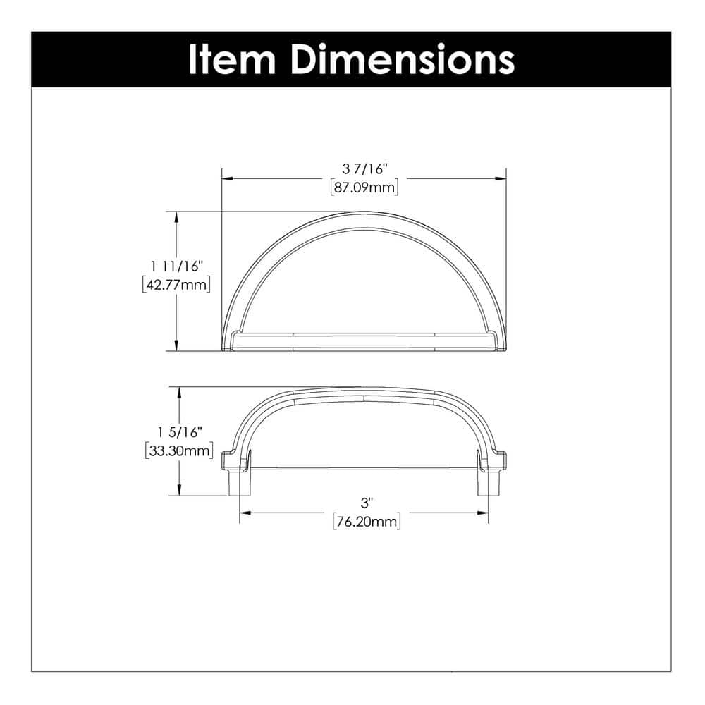 Polished Brass Cup Pulls with Mounting Hardware, 10-Pack