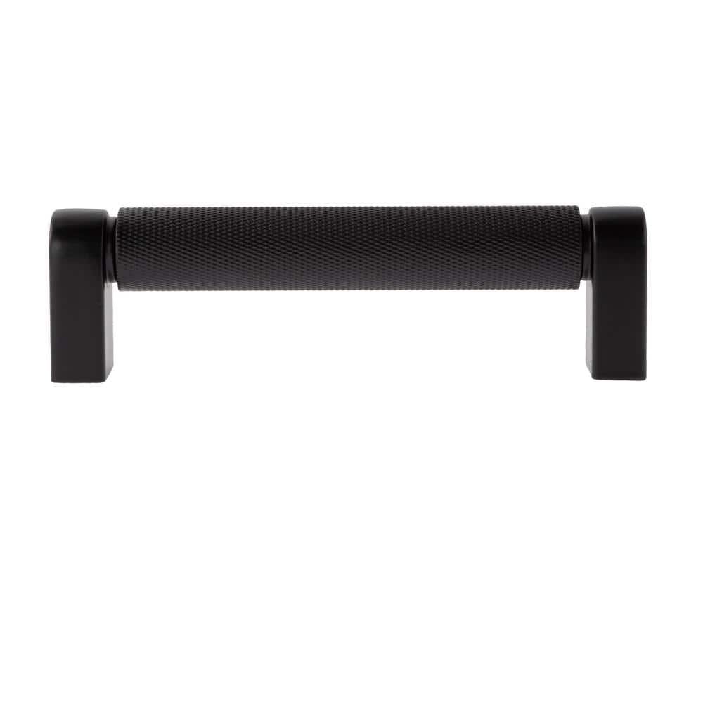 Matte Black Knurled 4" Center to Center Bar Pull