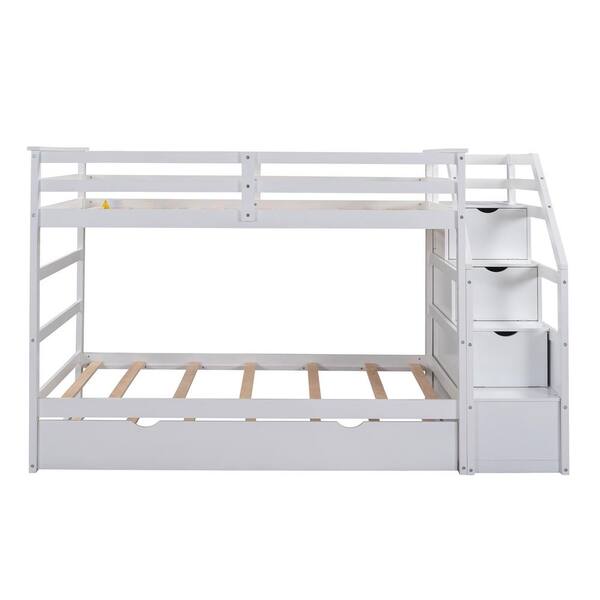 Euroco twin over twin wood bunk store bed with trundle and drawers