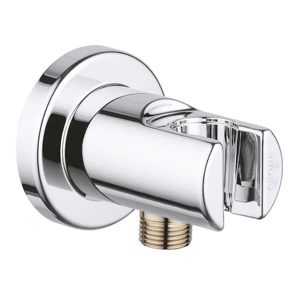 GROHE Relexa Brass Wall-Mount Supply Elbow Hand Shower Holder in Polished Chrome