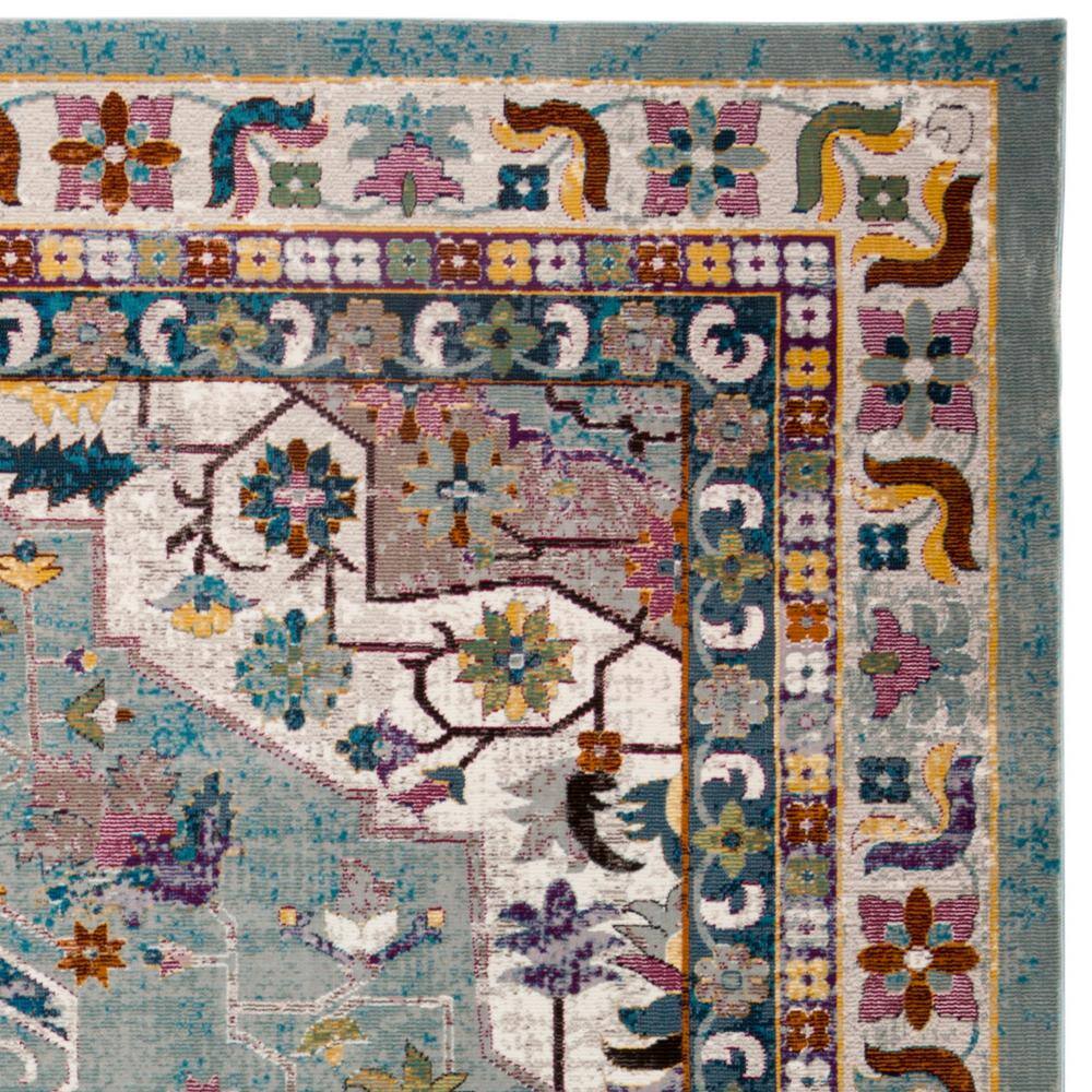Blue Medallion Synthetic 8' x 10' Area Rug