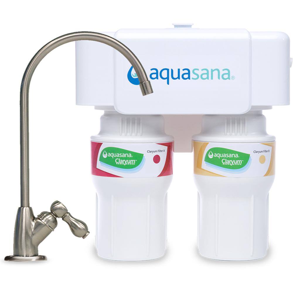 Aquasana 2-Stage Under Counter Water Filtration System with Brushed Nickel  Finish Faucet THD-5200.55 - The Home Depot