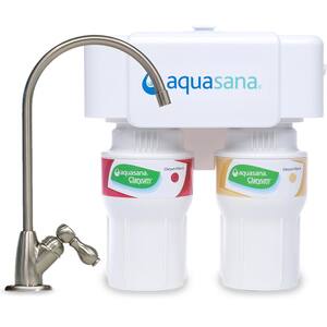 2-Stage Under Counter Water Filtration System with Brushed Nickel Finish Faucet