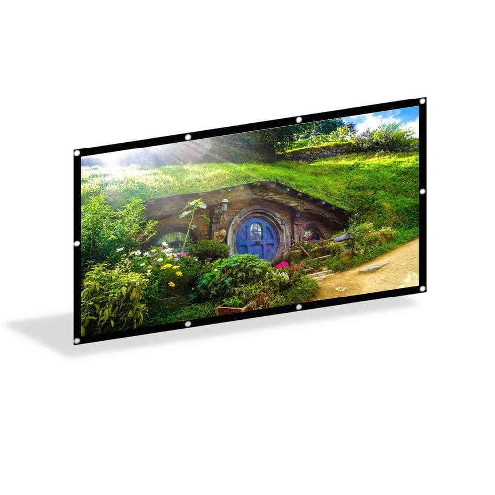 Sunjoy SunNest Foldable Projector Screen 16:9 HD 100 in., 120 in., 140 in. Anti-Crease Portable Indoor Outdoor -  12059902PES140
