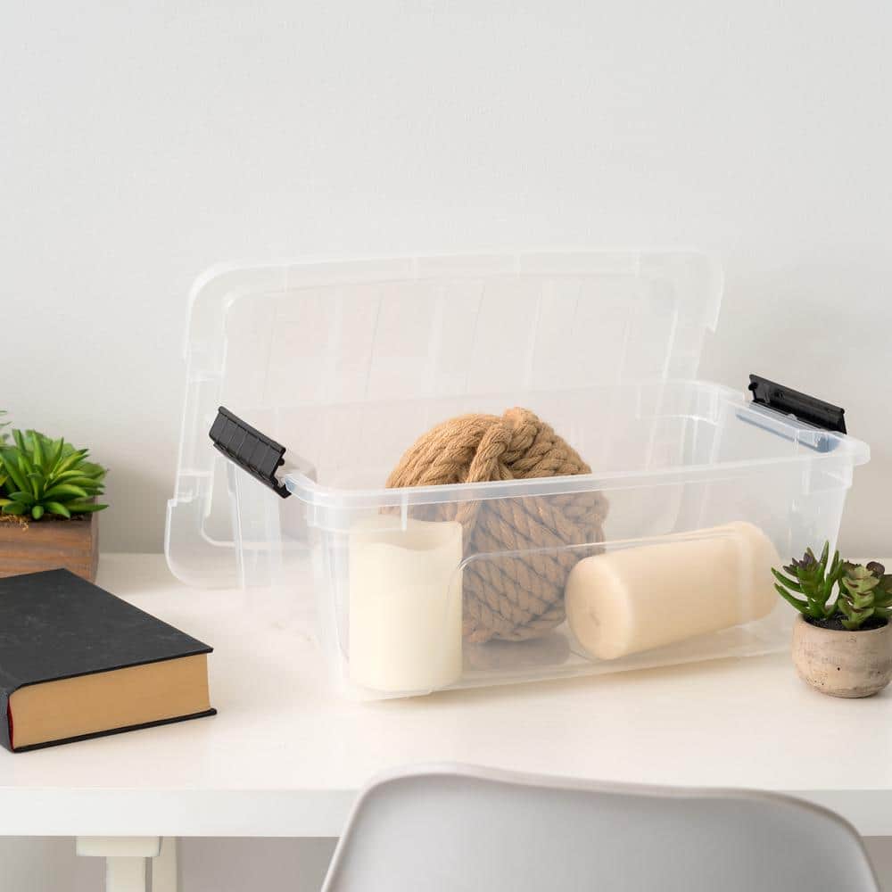 ClearView 16.5" Stackable Storage Box with Secure Latching Buckles