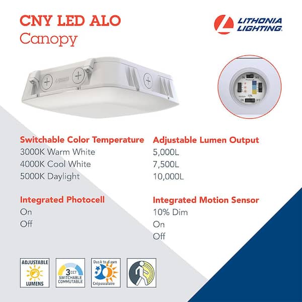 Lithonia Lighting CNY White Outdoor Integrated LED Canopy Light w
