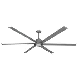 Titan II Wi-Fi 84 in. Indoor/Outdoor Brushed Nickel Smart Ceiling Fan and LED Light with Remote Control